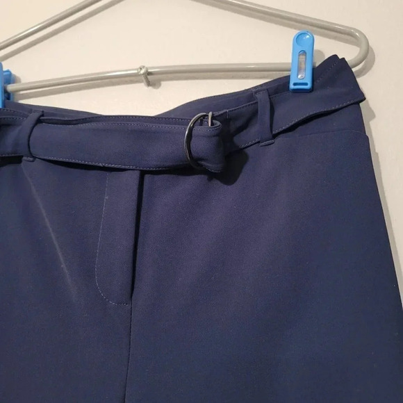 White House Black Market Pants Womens 4R Black Wide Leg Trouser Blue Classic Y2k - Picture 12 of 13